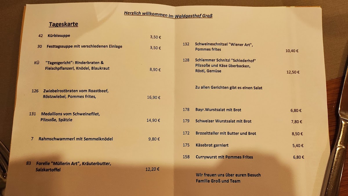 Menu Waldgasthof Schiederhof-1