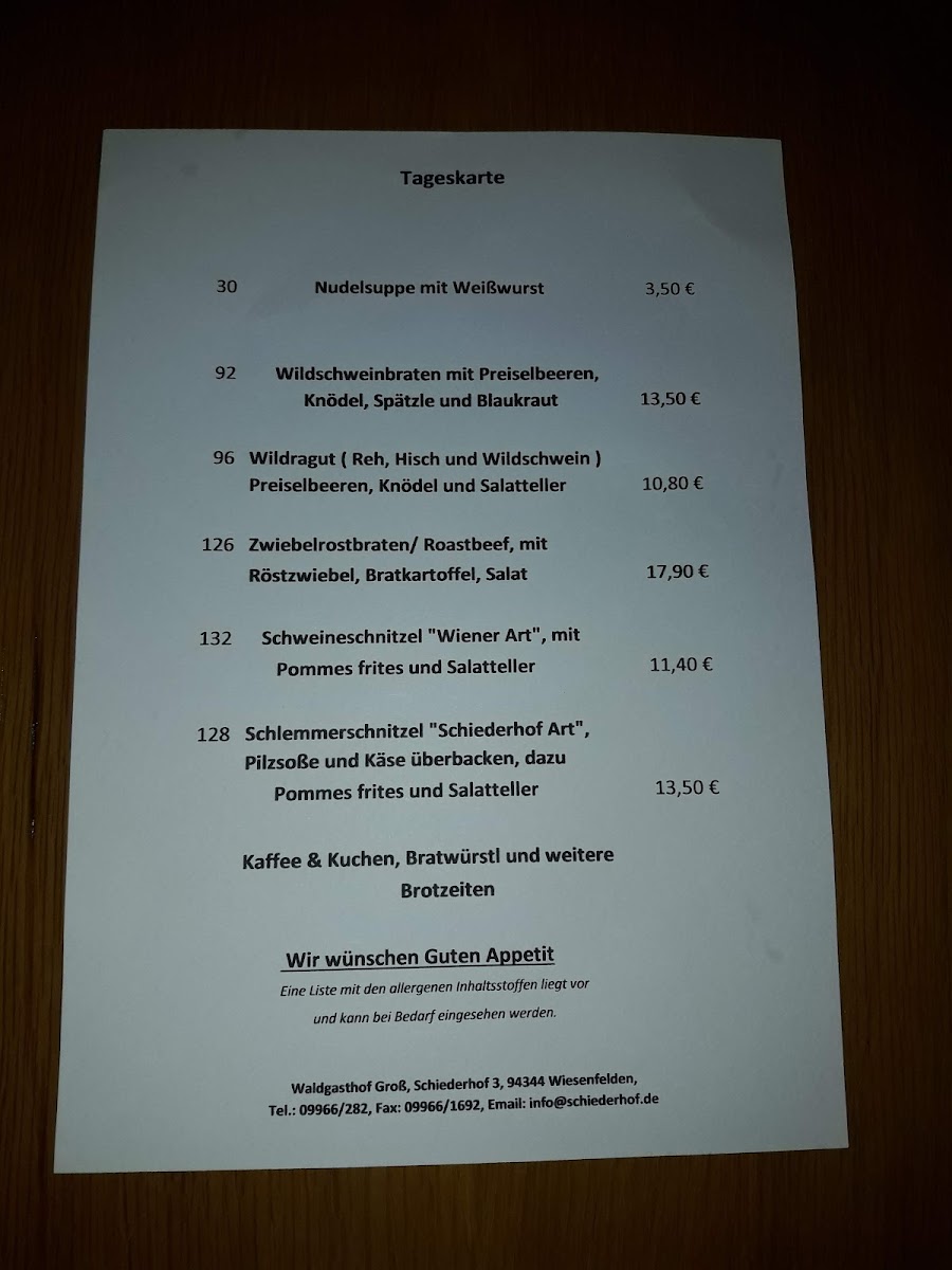 Menu Waldgasthof Schiederhof-4